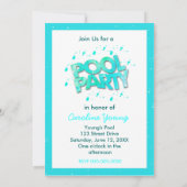 Wondroms Wasserfarben Pool Party Einladung (Rückseite)