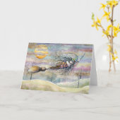 Wondrous Flight Halloween Hexenkarte Karte (Gelbe Blume)