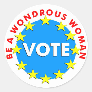 Wondrous Woman VOTE Runder Aufkleber