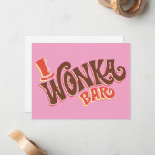 Wonka-Bar-Logo Mitteilungskarte (Vorderseite/Rückseite Beispiel)