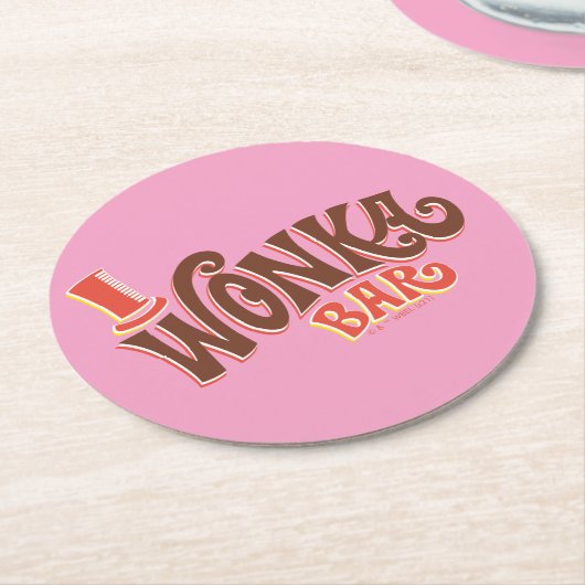Wonka-Bar-Logo Runder Pappuntersetzer (Angewinkelt)