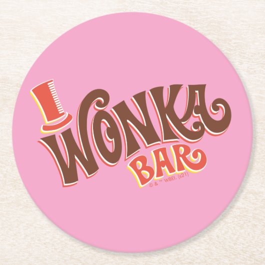 Wonka-Bar-Logo Runder Pappuntersetzer (Vorderseite)