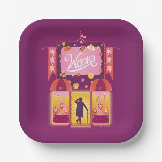 Wonka Candy Store Grafik Pappteller (Vorderseite)