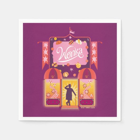 Wonka Candy Store Grafik Serviette (Vorderseite)