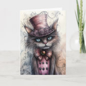 Wonka Cat Grußkarte Dankeskarte (Vorderseite)