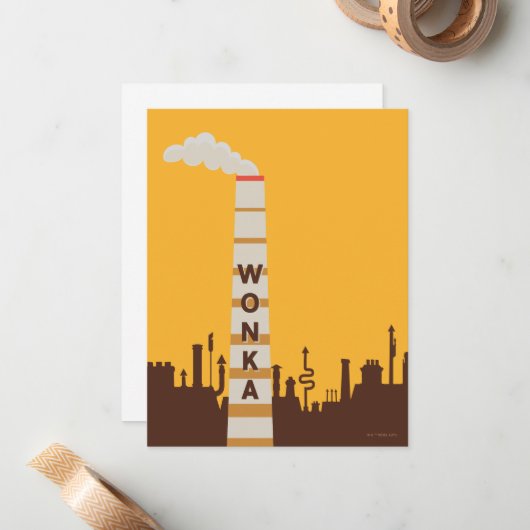 Wonka Factory Silhouette Mitteilungskarte (Vorderseite/Rückseite Beispiel)