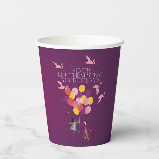 Wonka "Lass ihnen nie deine Träume!" Pappbecher (Rückseite)