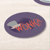 Wonka Spiral Logo Runder Pappuntersetzer (Angewinkelt)