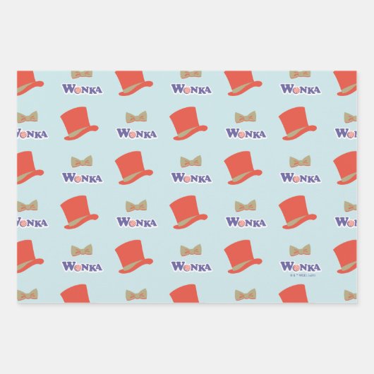 Wonka Top Hat & Bow Krawatte Geschenkpapier Set (Vorderseite 2)