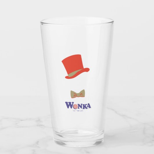 Wonka Top Hat & Bow Krawatte Glas (Vorderseite)