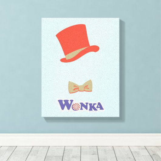 Wonka Top Hat & Bow Krawatte Leinwanddruck (Insitu (Holzboden))