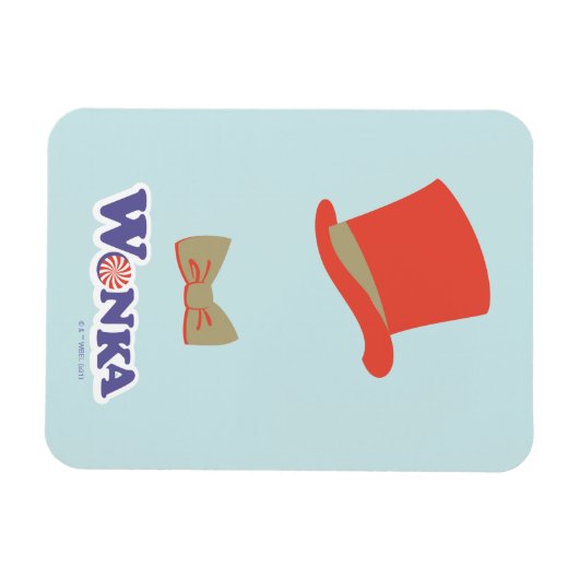 Wonka Top Hat & Bow Krawatte Magnet (Horizontal)