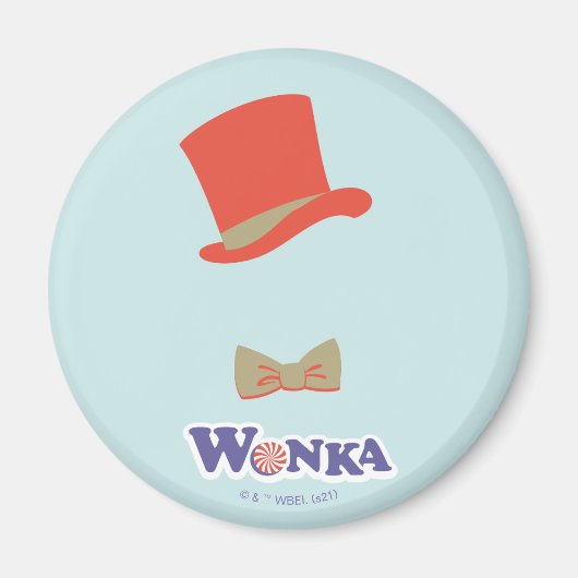 Wonka Top Hat & Bow Krawatte Magnet (Vorne)