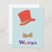 Wonka Top Hat & Bow Krawatte Mitteilungskarte (Vorne/Hinten)