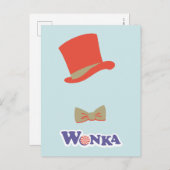 Wonka Top Hat & Bow Krawatte Postkarte (Vorne/Hinten)