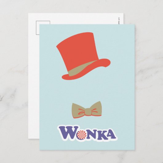 Wonka Top Hat & Bow Krawatte Postkarte (Vorne/Hinten)