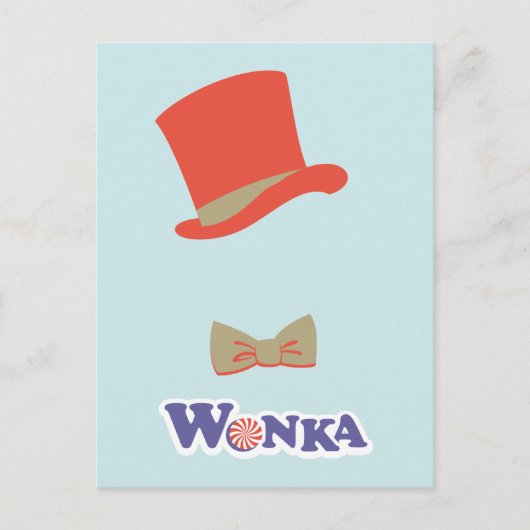 Wonka Top Hat & Bow Krawatte Postkarte (Vorderseite)