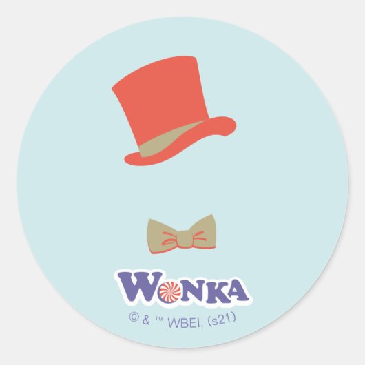 Wonka Top Hat & Bow Krawatte Runder Aufkleber (Vorderseite)