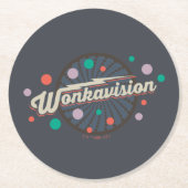 Wonkavision-Logo Runder Pappuntersetzer (Vorderseite)