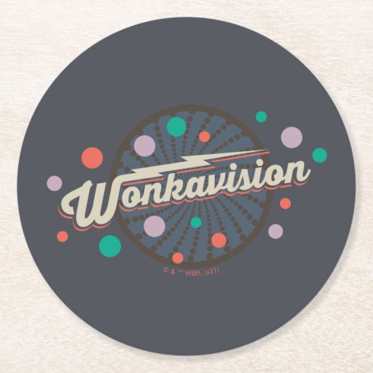 Wonkavision-Logo Runder Pappuntersetzer (Vorderseite)