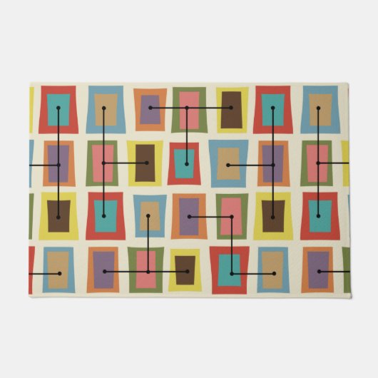 Wonky Doors kleinere mehrfarbig Fußmatte (Vorderseite)