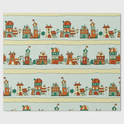Wonky Houses Geschenkpapier (Flach)