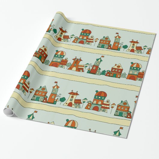 Wonky Houses Geschenkpapier (Ungerollt)