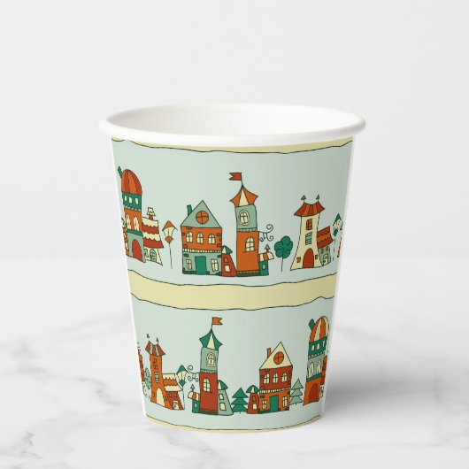 Wonky Houses Pappbecher (Vorderseite)