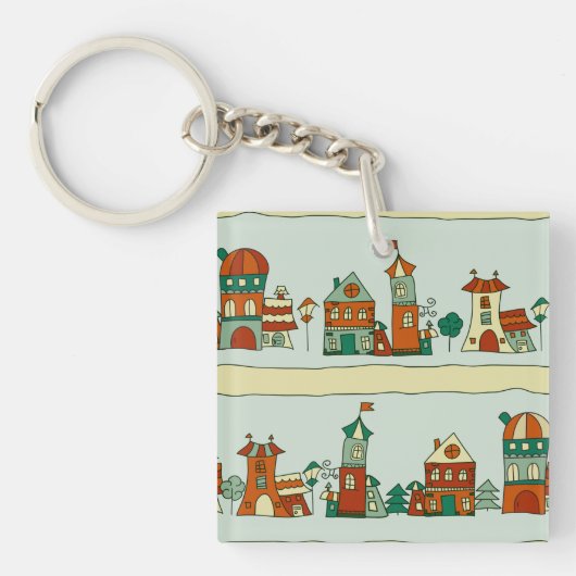 Wonky Houses Schlüsselanhänger (Vorderseite)