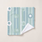 Wonky-Polka-Dosen und -Streifen, Meerglas, Blau Badhandtuch Set (Waschlappen)