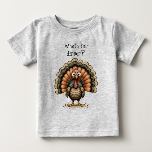 Wonky Quirky Turkey What's For Dinner? Baby T-shirt (Vorderseite)