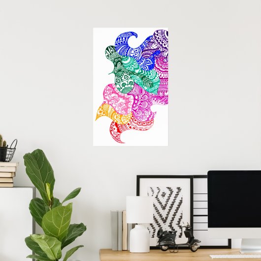 Wonky Rainbow Doodle Poster (Heimbüro)