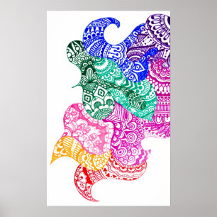 Wonky Rainbow Doodle Poster