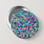 Wonky Rainbow Glitzer Metal Mermaid Scales Button (Vorne & Hinten)