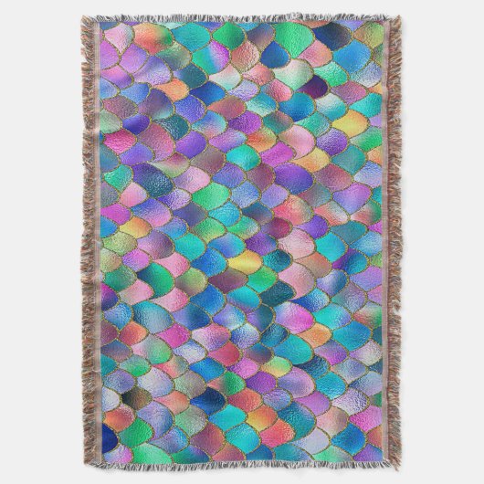 Wonky Rainbow Glitzer Metal Mermaid Scales Decke (Vorderseite Vertikal)