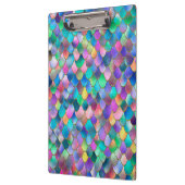Wonky Rainbow Glitzer Metal Mermaid Scales Klemmbrett (Links)