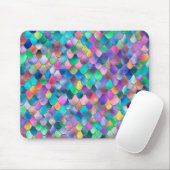 Wonky Rainbow Glitzer Metal Mermaid Scales Mousepad (Mit Mouse)