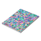 Wonky Rainbow Glitzer Metal Mermaid Scales Notizblock (Rotiert)