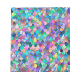Wonky Rainbow Glitzer Metal Mermaid Scales Notizblock