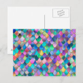 Wonky Rainbow Glitzer Metal Mermaid Scales Postkarte (Vorne/Hinten)