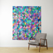 Wonky Rainbow Glitzer Metal Mermaid Scales Wandteppich (Beispiel)