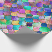 Wonky Regenbogen-Glitzer-Metallmeerjungfrau-Skalen Geschenkpapier (Ecke)