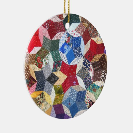 Wonky Stern-Steppdecke Keramik Ornament (Rechts)