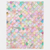 Wonky Trendy Rainbow Girl Metal Mermaid Scales Fleecedecke (Vorderseite)