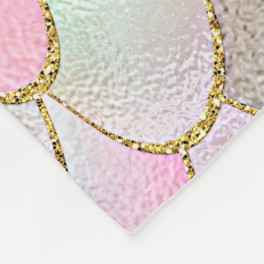 Wonky Trendy Rainbow Girl Metal Mermaid Scales Fleecedecke (Ecke)