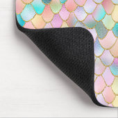 Wonky Trendy Rainbow Girl Metal Mermaid Scales Mousepad (Ecke)