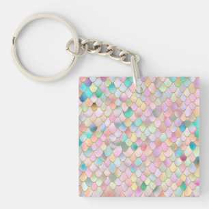 Wonky Trendy Rainbow Girl Metal Mermaid Scales Schlüsselanhänger