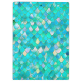 Wonky Watercolor-aquamarine Klemmbrett (Rückseite)