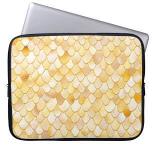 Wonky Watercolor Gold Glitzer Metal Mermaid Scales Laptopschutzhülle