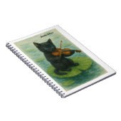 Wonky Zoo Black Kitty Spiral Photo Notebook Notizblock (Rechte Seite)